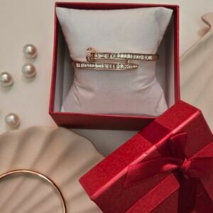 Zircona single bent nail rose gold