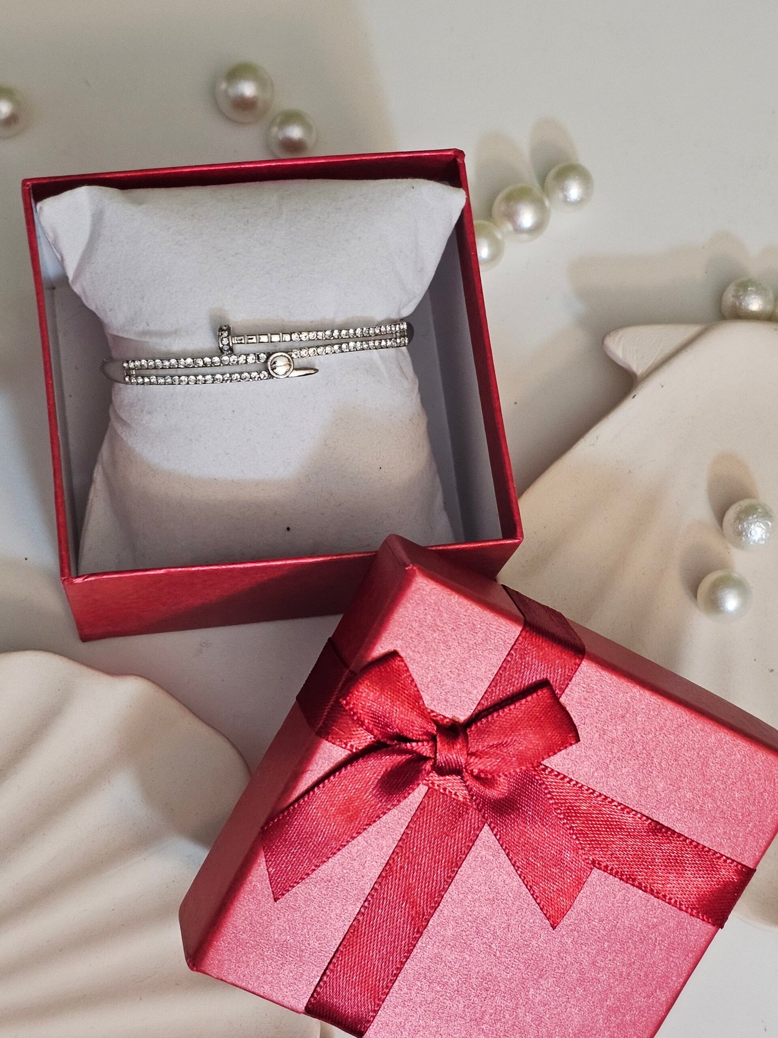 925 Sterling Silver single bent nail bangle bracelet