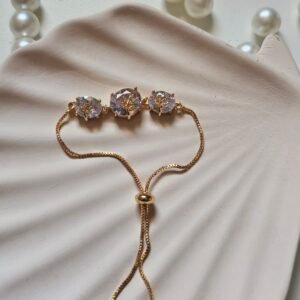 Seraphina White 3 Stone Bracelet